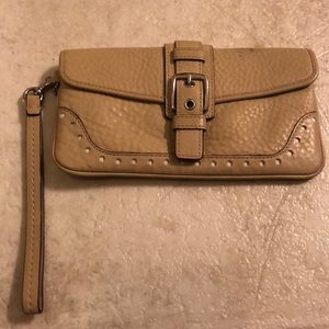 Cream Coach Wristlet